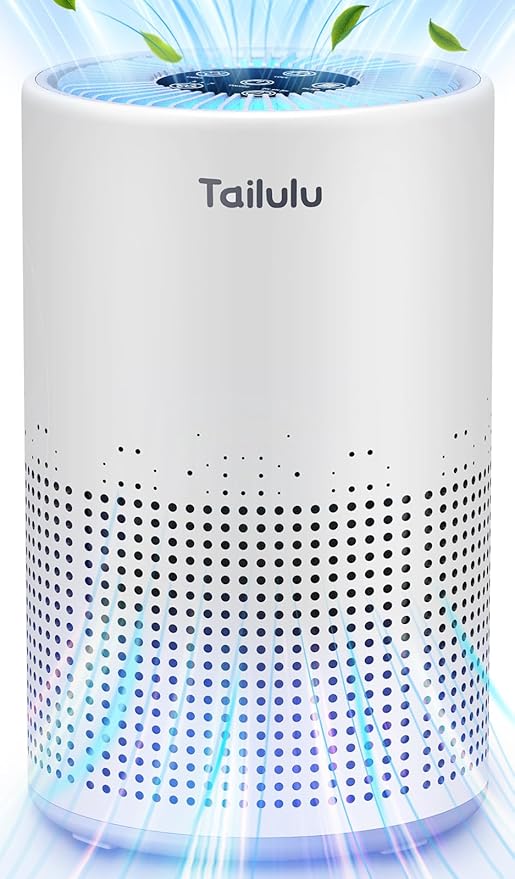 Air Purifiers for Bedroom Home Pets 1200 Ft², Tailulu H13 True HEPA Air Filter Portable Air Purifier with 12dB Sleep Mode, Speed Control, Timer, Quiet Air Cleaner For Odor Dust Smoke Pollen AP050