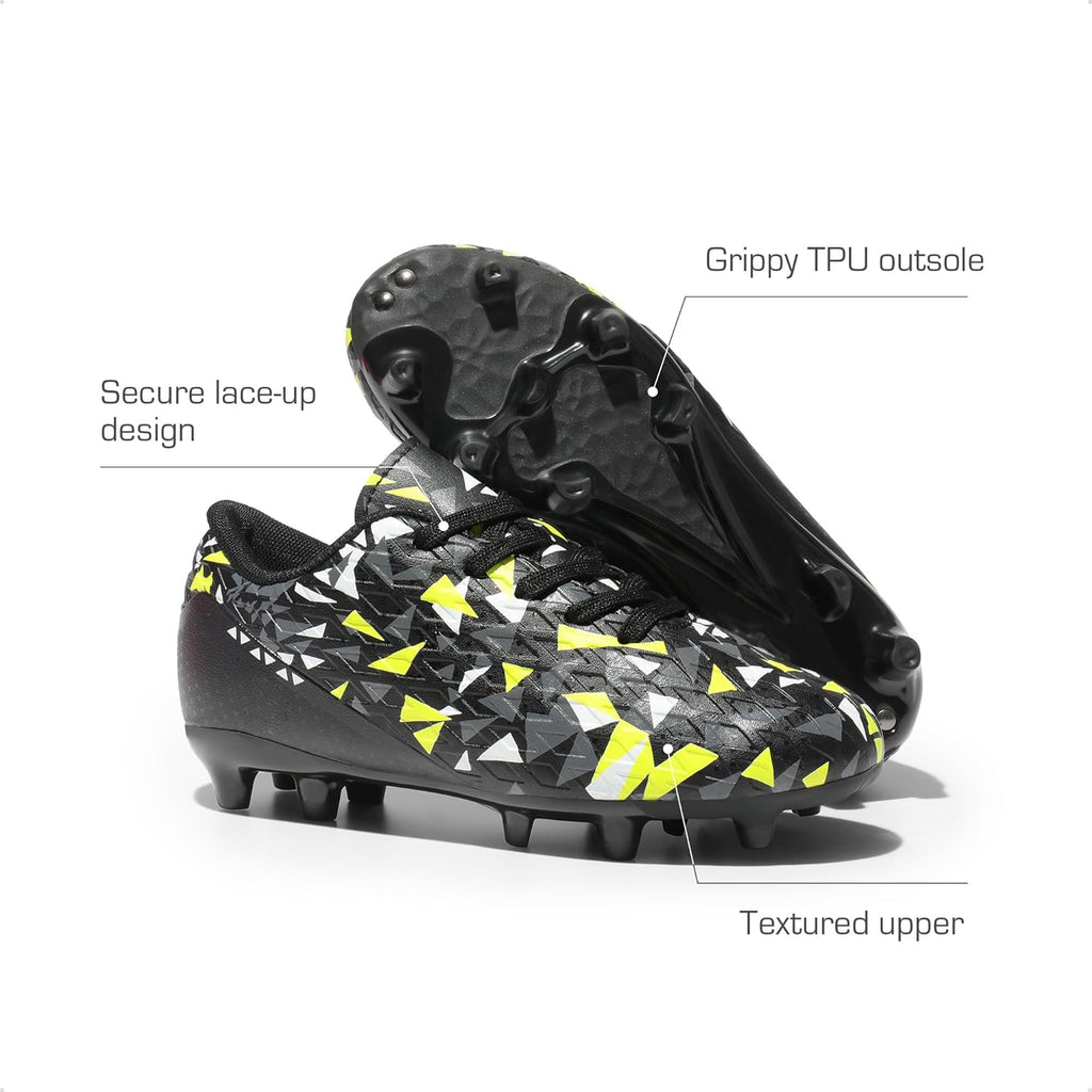 DREAM PAIRS Boys Girls Soccer Cleats Youth Firm Groud Athletic Outdoor Trainning Football Shoes for Little/Big Kid