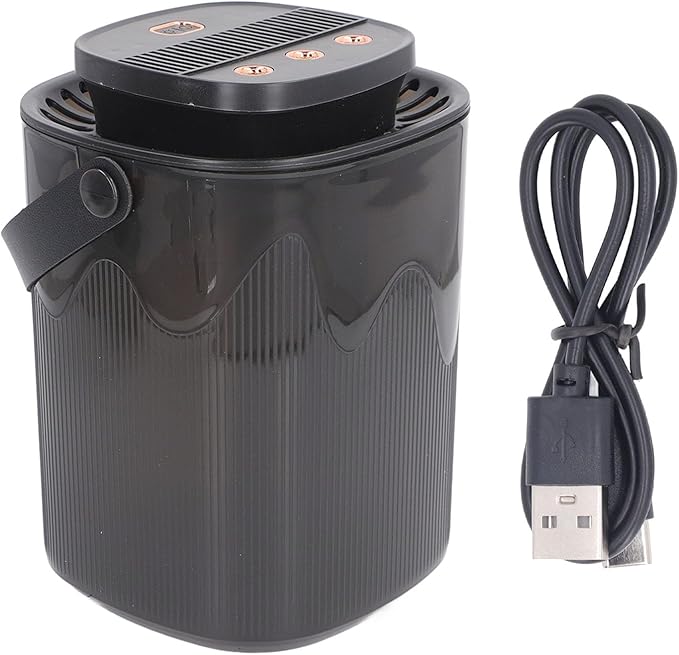 Desktop Humidifier, Quiet Top Fill USB Powered Air Humidifier with Night Light for Home Bedroom Office & Car 3L Grayish Black