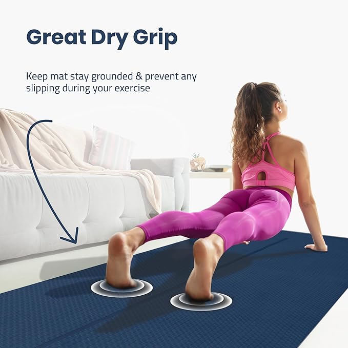 Extra Wide Yoga Mat for Men Women (72"L x 36"W) Non Slip Fitness & Exercise Mat with Alignment Marks for Yoga, Pilates, Floor Workouts-FlexoryFit