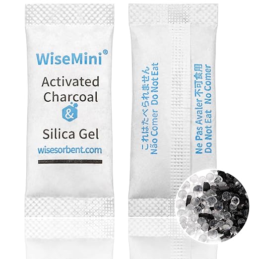 500Pcs 0.5g Desiccant Deodorizer Sachet, High Absorption Capacity for Moisture & Odor, Food Safe Silica Gel & Coconut Shell Activated Carbon Packs for Storage