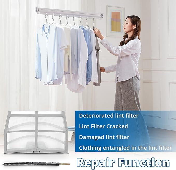 W10859086 Dryer Lint Screen Filter with Dryer Lint Brush Replacement for Whirlpool Maytag Kenmore Dryer Replaces 4378144 W10608811 W10701353 AP5999318 PS11731421 EAP11731421 MEDB835DW4 MEDB835DW3