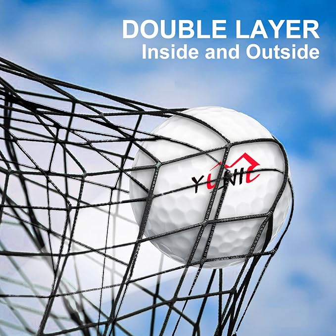 YUNIC Golf Driving Cage with Metal Frame - Choose Standard Hitting Target or Simulator Impact Screen