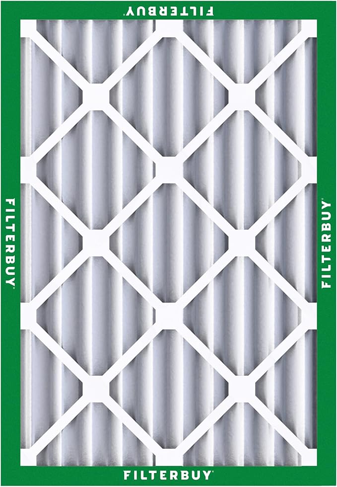 Filterbuy 24x25x4 Air Filter MERV 8 Dust Defense (3-Pack), Pleated HVAC AC Furnace Air Filters Replacement (Actual Size: 23.75 x 24.75 x 3.63 Inches)