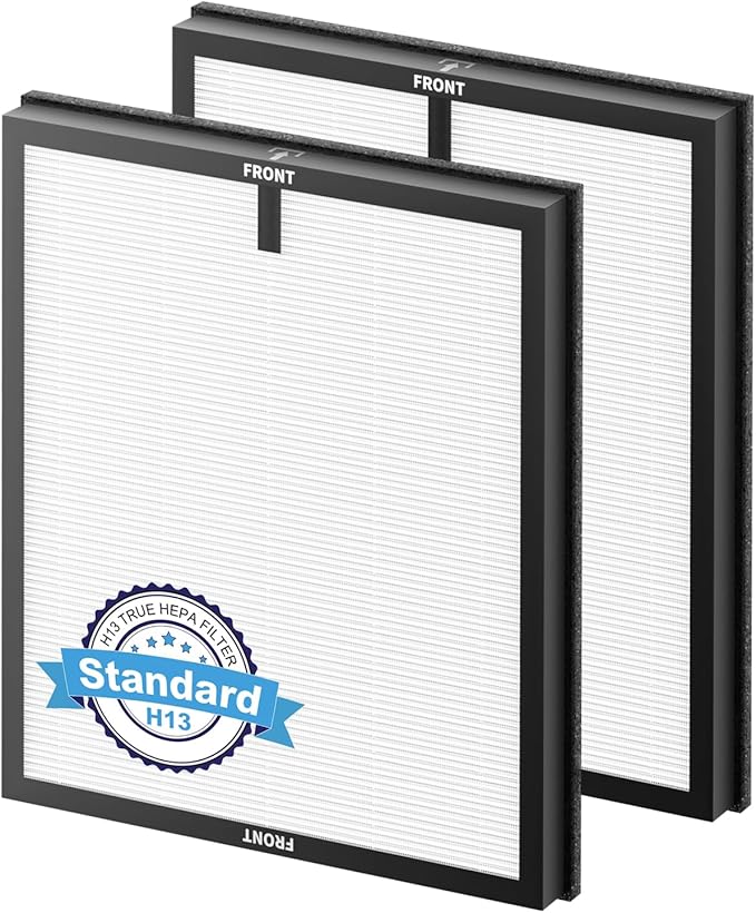 Replacement Filter Compatible with ECOSELF HAP603 Air Puri-Fier, 2-in-1 H13 Grade Filter with Active Carbon, 2 Pack HAP603 Filter, White