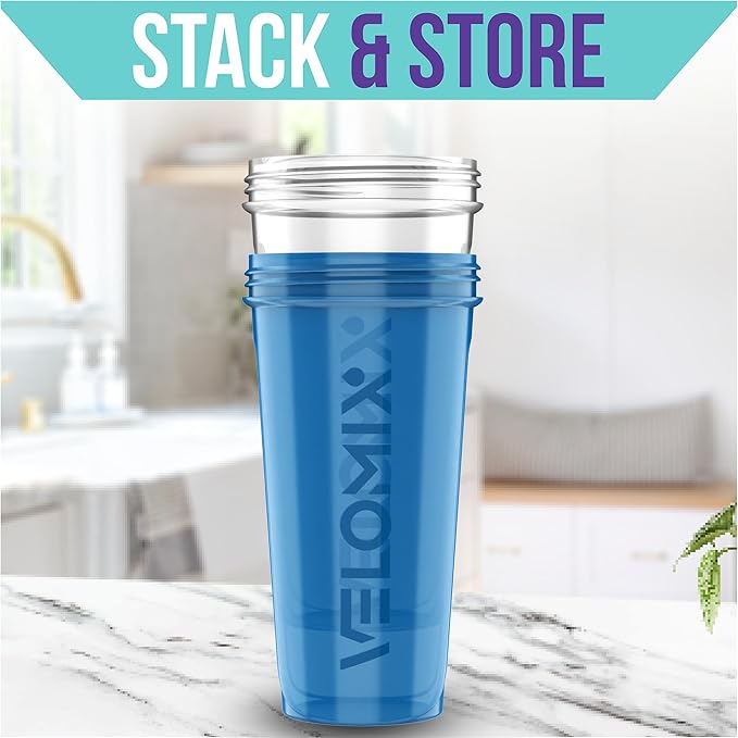 '-2 Pack- 28 oz Protein Shaker Bottles for Protein Mixes - 2x Wire Whisk | Leak Proof Shaker Cups for Protein Shakes | Protein Shaker Bottle Pack | Shakers for Protein Shakes-Blue&Transparent-FlexoryFit