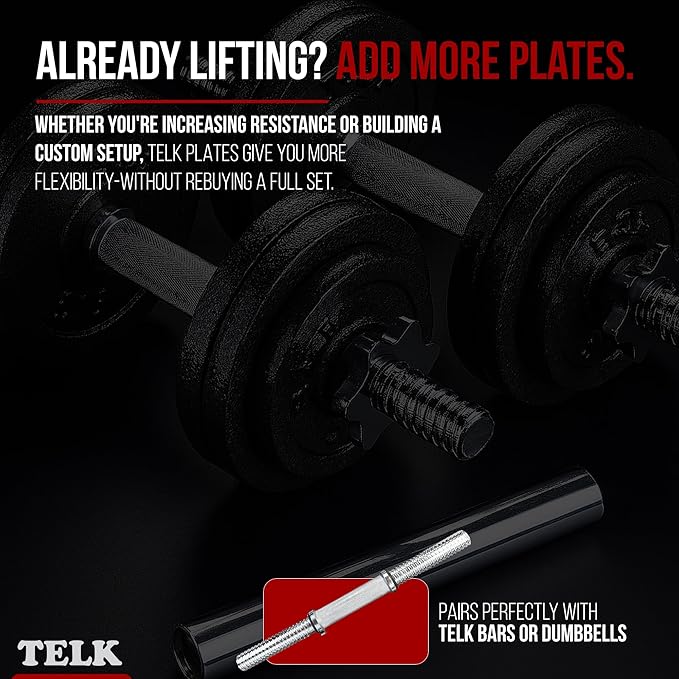 TELK – Adjustable Dumbbell Set – Home Gym Weight Set with Baked Enamel Cast Iron Plates – Space-Saving Free Weights for Strength Training-FlexoryFit