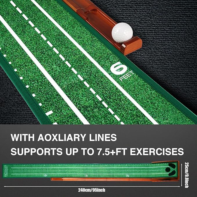 Putting Green Indoor,Golf Putting mat with Auto Ball Return – Premium Golf Putting Mat for Home, Office, or Outdoors – Perfect Golf Gift for Men & Women, Practice Anywhere