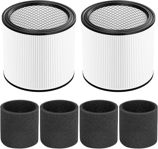 Cabiclean Foam Sleeve Filter for Shop-Vac 90304 90350 90333 Replacement for Most Wet/Dry Vacuum Cleaners 5 Gallon and Above, Compare to Part No.90304, 90585 (2+4)