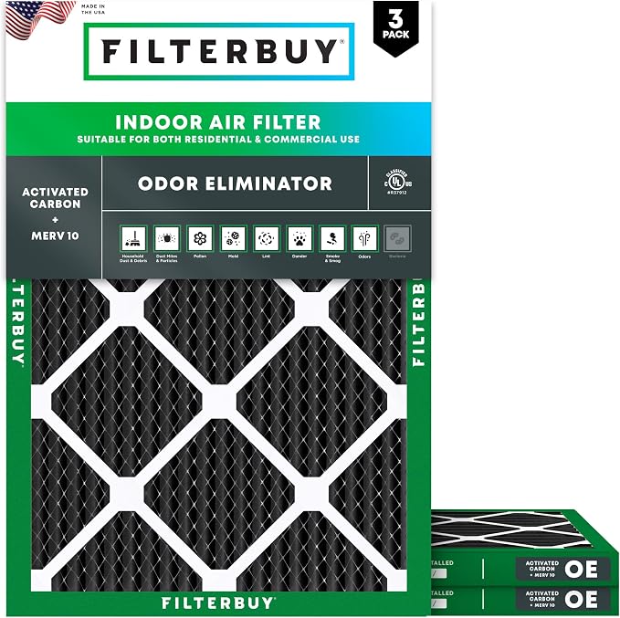 Filterbuy 20x24x1 Air Filter MERV 10 Odor & Allergy Defense by Filterbuy