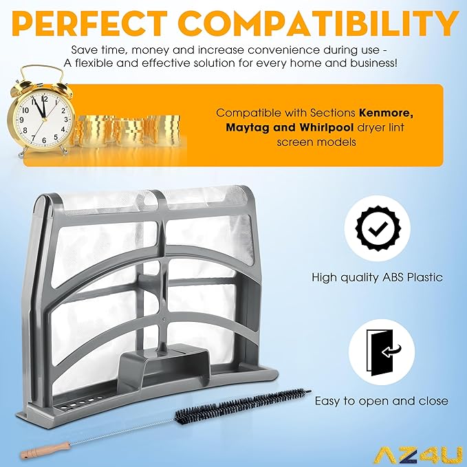 AZ4U Upgraded W10859086 Dryer Lint Screen Filter Replacement W10608811 W10701353 For Whirlpool, Maytag dryer lint filter replacement, Kenmore Dryer parts W10859086, W10608811, W10701353, AP5999318