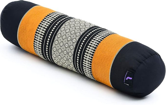 Leewadee Small Yoga Bolster – Shape-Retaining Cervical Neck Roll, Tube Pillow for Comfortable Reading, Kapok Filling, 22 x 6 x 6 inches-FlexoryFit