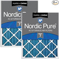 Nordic Pure 20x30x1 (19 5/8 x 29 5/8 x 3/4) Pleated Air Filters MERV 7 Plus Carbon 2 Pack