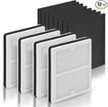 Idylis Air Purifier Replacement Filter B for Idylis Air Purifier IAP-10-050 IAP-10-125 IAP-10-150 AC-2125 AC-2126 IAPC-40-140 and Filtrete with Idylis Filters IAF-H-100B, 4 HEPA & 8 Carbon Pre-filter