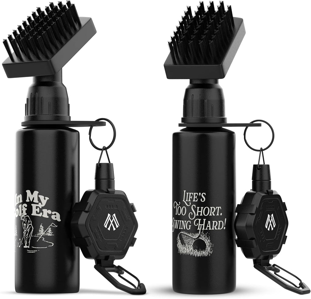 Premium Golf Club Cleaner with Anti-Sag Reel and Integrated Water Bottle - Golf Accessories for Men and Women - Essential Golf Club Brush for Golfer