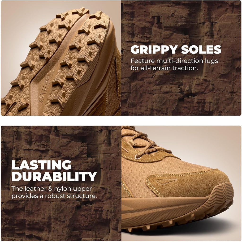 NORTIV 8 Men's Wide Toe Box Hiking Boots Low Drop Waterproof Outdoor Trekking Camping Shoes for Plantar Fasciitis Bunion Katahdin
