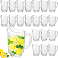 Tessco for you 20 Pcs Plastic Pitchers 60 Ounce Clear Restaurant Jug Large Water Pitcher Carafe Serve Milk Tea Juice Drink for Parties Container Dispenser Beer Jar