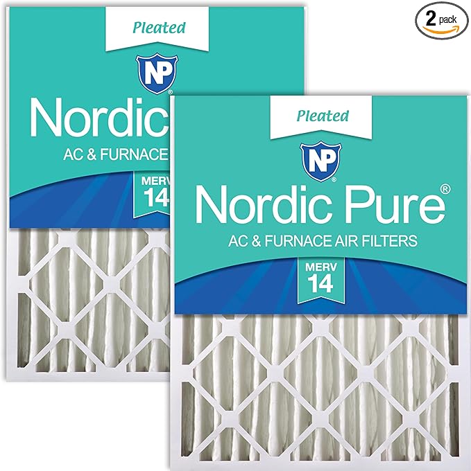 Nordic Pure 20x24x4 (19_3/8 x 23_3/8 x 3_5/8) Pleated MERV 14 Air Filters 2 Pack
