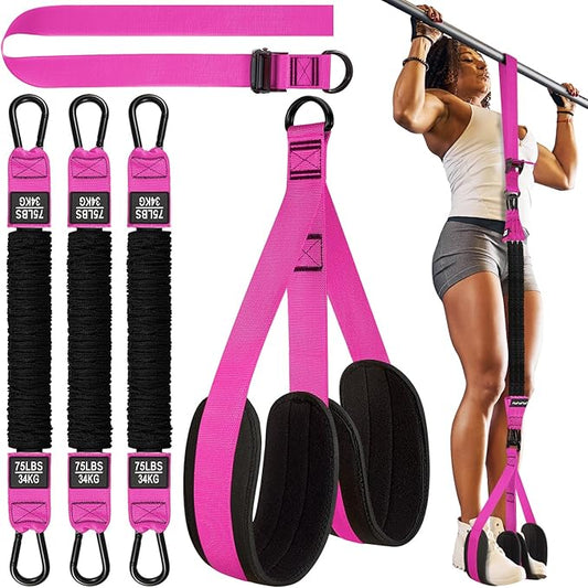 HPYGN Pull Up Assistance Bands, Heavy Duty Resistance Band for Pull Up Bar, Adjustable Weight/Size with Fabric Feet/Knee Rest, Bands for Pull Up Assist for Strength Training, Pull Up Assist Band-FlexoryFit