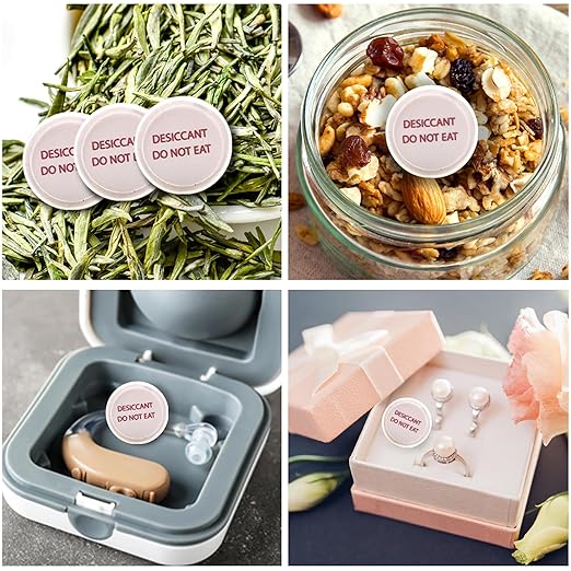 3 Gram 80 Pack Silica Gel Canister, Capsules, and Packets - Food Grade Desiccant Dehumidifiers and Moisture Absorbers for Food Storage