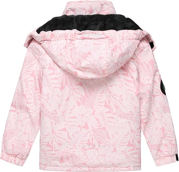 Keevoom Girl's Ski Jacket Winter Warm Thick Snow Coat Windproof Kids Outdoor Hooded Jackets-FlexoryFit