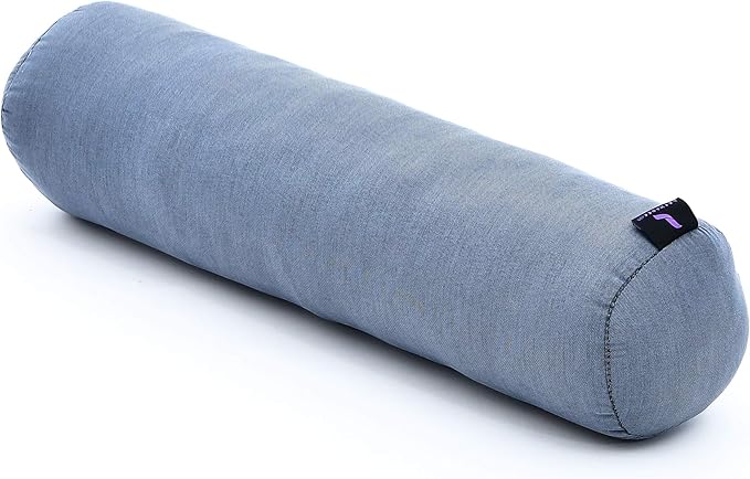 Leewadee Small Yoga Bolster – Shape-Retaining Cervical Neck Roll, Tube Pillow for Comfortable Reading, Kapok Filling, 22 x 6 x 6 inches-FlexoryFit