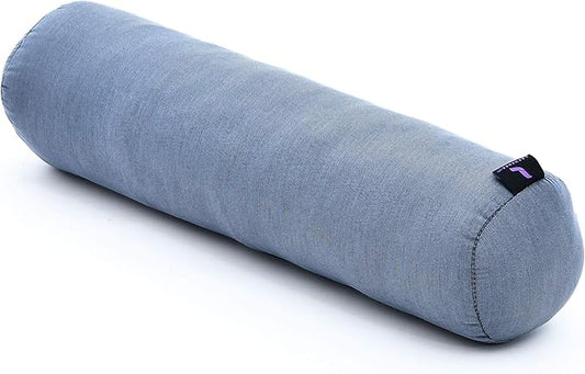 Leewadee Small Yoga Bolster – Shape-Retaining Cervical Neck Roll, Tube Pillow for Comfortable Reading, Kapok Filling, 22 x 6 x 6 inches-FlexoryFit