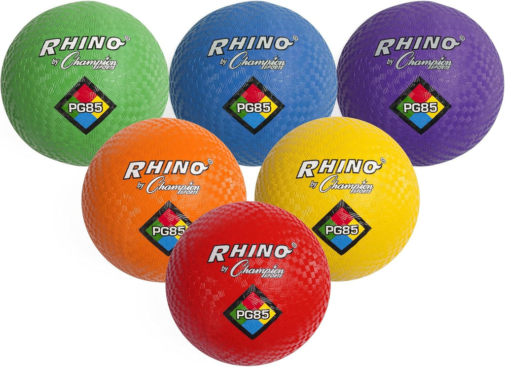Champion Sports Playground Balls – Single Balls & Sets, Multiple Colors, Durable Nylon-Wound Construction for Kickball & Indoor/Outdoor Play