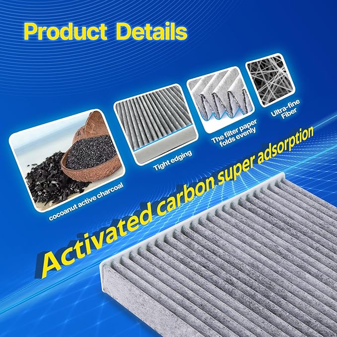 Cabin Air Filter Fits Mazda 3, 6, CX-5, Replacement for CF11811, KD45-61-J6X