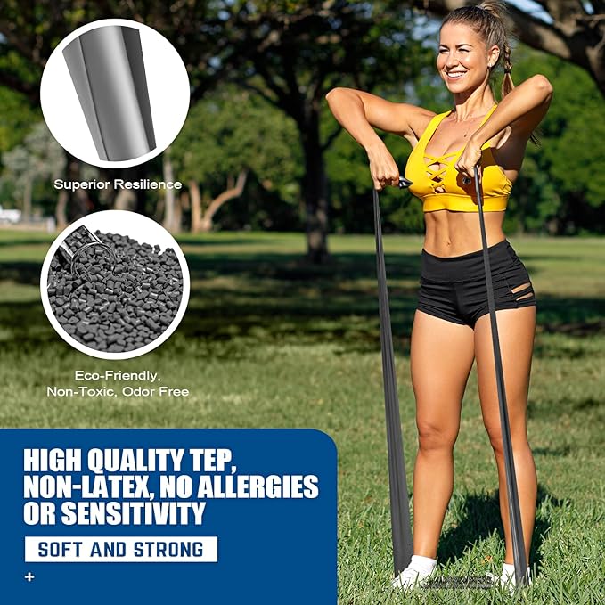 Resistance Bands, Exercise Bands, Physical Therapy Bands for Strength Training, Yoga, Pilates, Stretch Elastic Band with Different Strengths, Workout Bands for Home Gym-FlexoryFit
