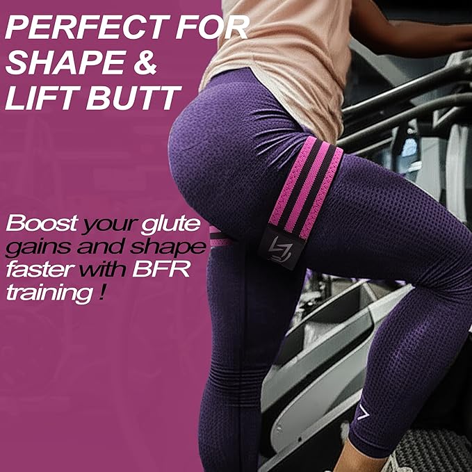 BFR Occlusion Bands for Women Legs Glutes Hip Building, Comfortable Elastic Booty Bands for Blood Flow Training Workouts Fast to Lift Your Butt,Squat,Thigh,Fitness-FlexoryFit