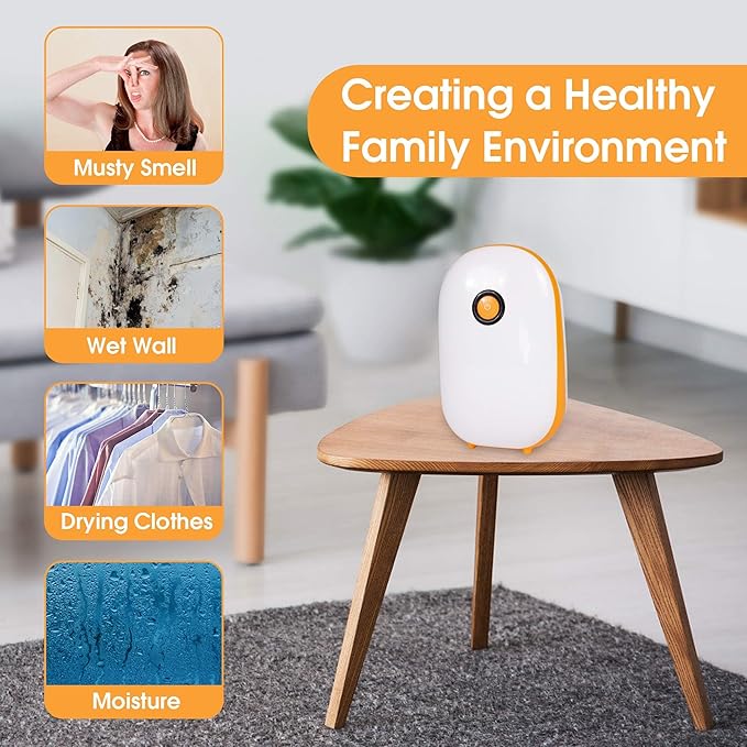 Dehumidifier for Home 37 OZ(1100ml) Water Tank with Auto Shut Off,430 Sq.ft Mini Small Portable Quiet Dehumidifier for Closet Basement Bedroom Bathroom Garage Wardrobe RV