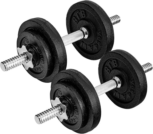 Yes4All Old School Adjustable Dumbbell Set with Weight Plates, Star Lock Collars/Connector, 40lbs to 200lbs Adjustable Weight Plates Set-FlexoryFit