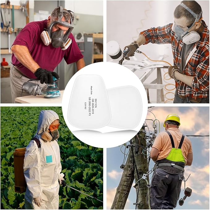 80 PCS 5N11 Respirator Filter Cartridges for 6200, 6502, 7502, 6800, and FF402 Series Mask Filters,Use for Against Dust&Torch Cutting
