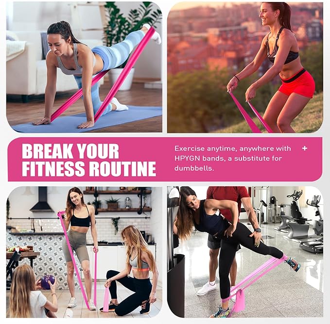 Resistance Bands, Exercise Bands, Physical Therapy Bands for Strength Training, Yoga, Pilates, Stretch Elastic Band with Different Strengths, Workout Bands for Home Gym-FlexoryFit