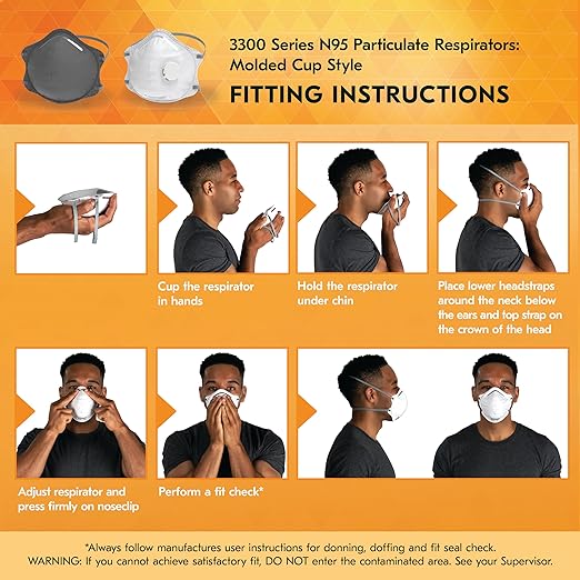 Kleenguard™ 3300 Series N95 Particulate Respirator (54626), RA3315V Molded Cup Style, NIOSH-Approved, Exhalation Valve, Regular Fit, White (10 Respirators/Box)-FlexoryFit