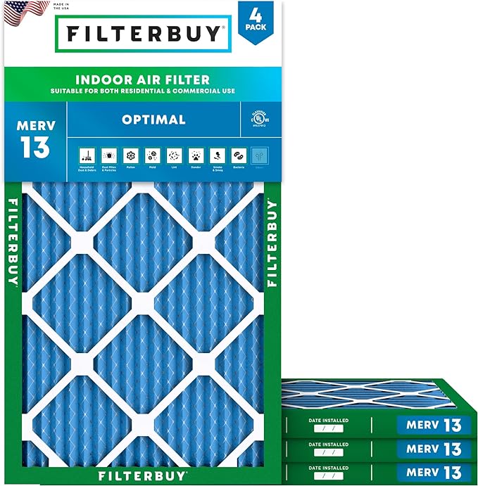 Filterbuy 15x30x1 Air Filter MERV 13 Optimal Smoke & Allergy Defense, by Filterbuy