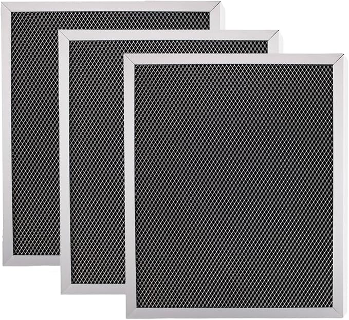 3Pack 97007696 Range Hood Filter Replacement Grease Filter Compatible with B-roan N-autilus and K-enmore Stove Vent Fan Charcoal Filter (10.5 X 8.75IN)