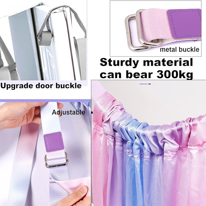 Tchrules Leg Stretcher Strap, Backbend Training Belt with Door Anchor, Flexibility Trainer Stretching Equipment Assist Stretch Strap for Fitness Gymnastics Dance Aerial Yoga Ballet-FlexoryFit