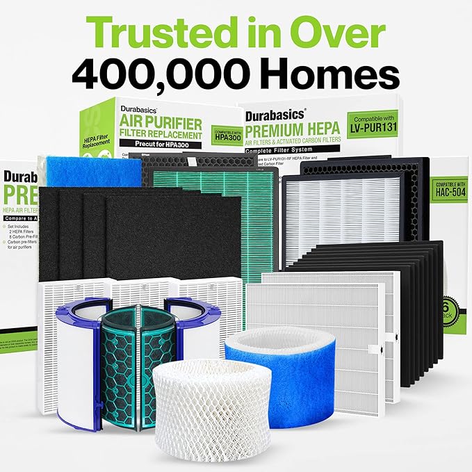 Durabasics 3 HEPA Filter Set for HPA300 Honeywell Air Purifier Filters & Honeywell HPA300 - Compatible with Air Purifier Replacement HPA 300 - Replacements for Filter R & HPA 300 Filter