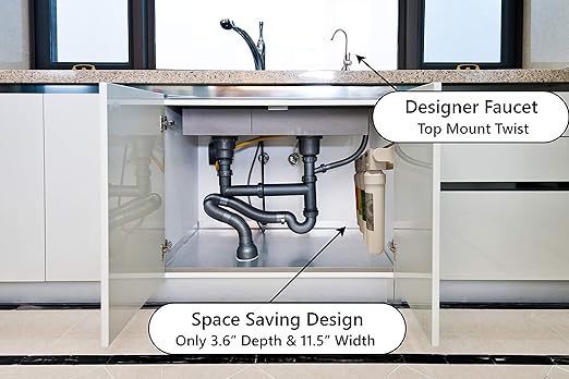 Watts Premier RO Pure Plus VOC 4 Stage Reverse Osmosis System Module with Built-In Check Valve Shutoff, Four Easy Push Button Filters, Sediment Filter, Carbon Block Filter, VOC Filter, Membrane