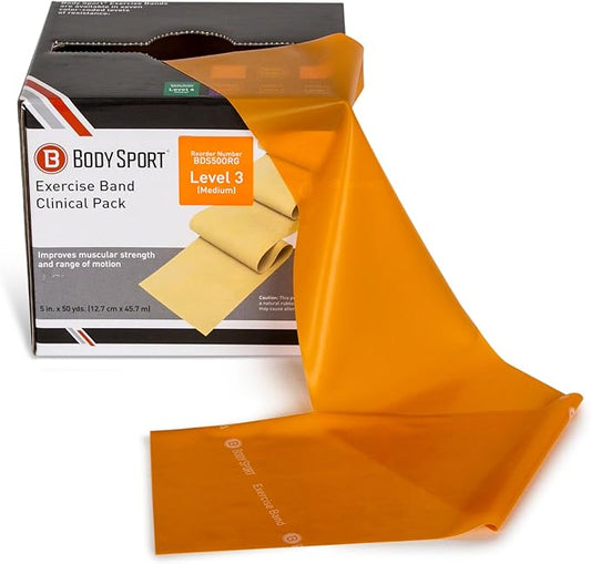 Body Sport Exercise Bands - Resistance Bands in 50 yard Rolls for Fitness, Stretching, or Physical Therapy-FlexoryFit
