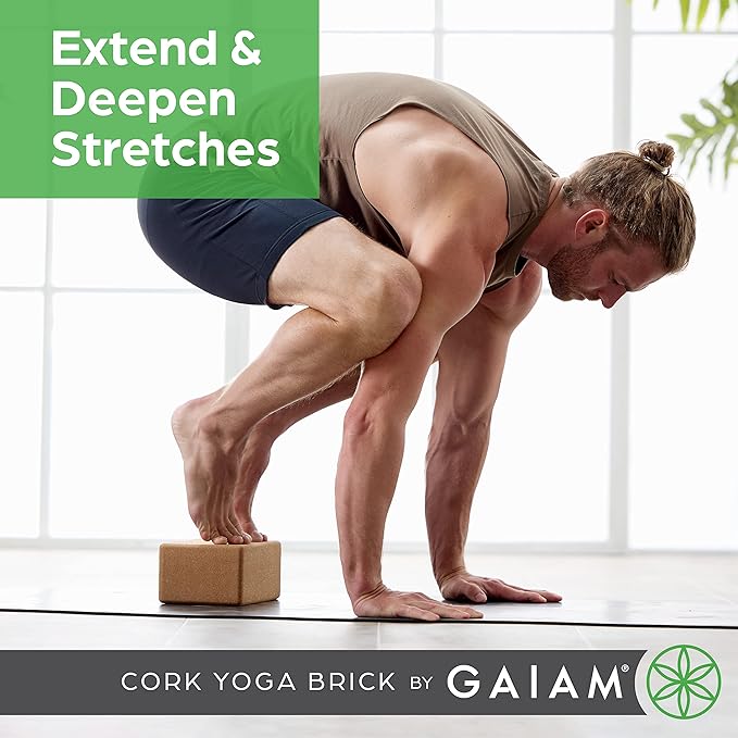 Gaiam Yoga Block - Supportive Latex-Free Eva Foam - Soft Non-Slip Surface with Beveled Edges for Yoga, Pilates, Meditation - Yoga Accessories for Stability, Balance, Deepen Stretches-FlexoryFit