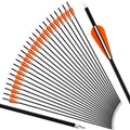 24 Pcs 31.5 Inch Arrows for Compound Bow Hunting Arrows Carbon Arrows with 3 Inch Plastic Arrow Feathers and Removable Tips 500-600 Spine Archery Target Arrows for Recurve Bow