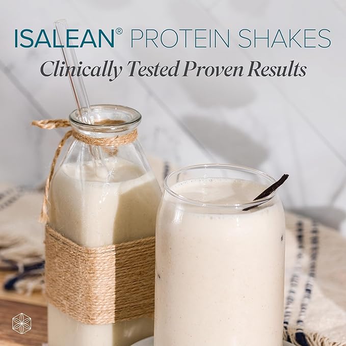 IsaLean Protein Shake Complete Superfood Meal Replacement for Maintaining Healthy Weight and Lean Muscle Growth with 24 Vitamins and Minerals-29.6 oz - 14 Meal Canister Natural Creamy Vanilla-FlexoryFit