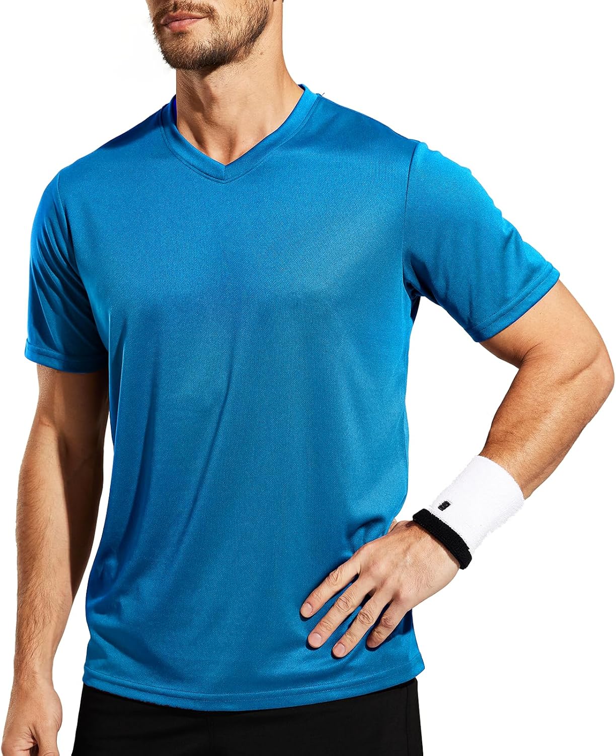 MIER Men's Quick Dry Workout Shirts Moisture Wicking Running Athletic Performance T-Shirts Recycled Polyester Top Tee