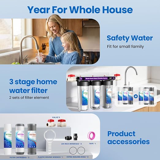 Whole House Water Filter System, 3-Stage Home Water Filtration System, Extra 2 - Image 5
