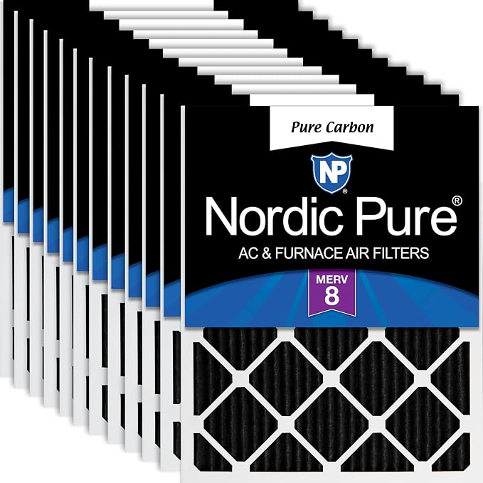 Nordic Pure 16x25x1 Pure Carbon Pleated Odor Reduction Furnace Air Filters 12 by NordicPure