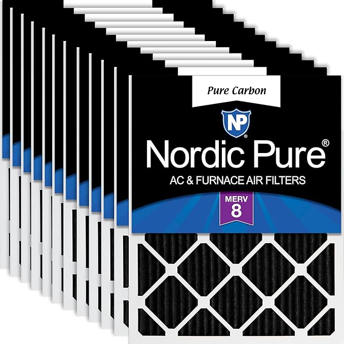 Nordic Pure 12x24x1 Pure Carbon Pleated Odor Reduction Furnace Air Filters 12 by NordicPure