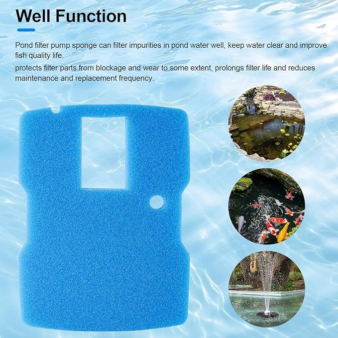 3PC Sponge Filter Pads, Pond Filter Pump Sponge Replacement for Sunsun 660 for GPH Fountain Pump, Replacement Media Pad CUF-6000 for VIVOHOME 530/660 for GPH Pond Fountain Pumps